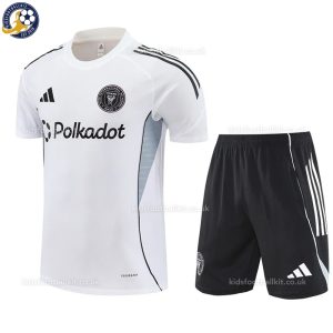 Inter Miami 25/26 White Training Kids Football Kit - Front View