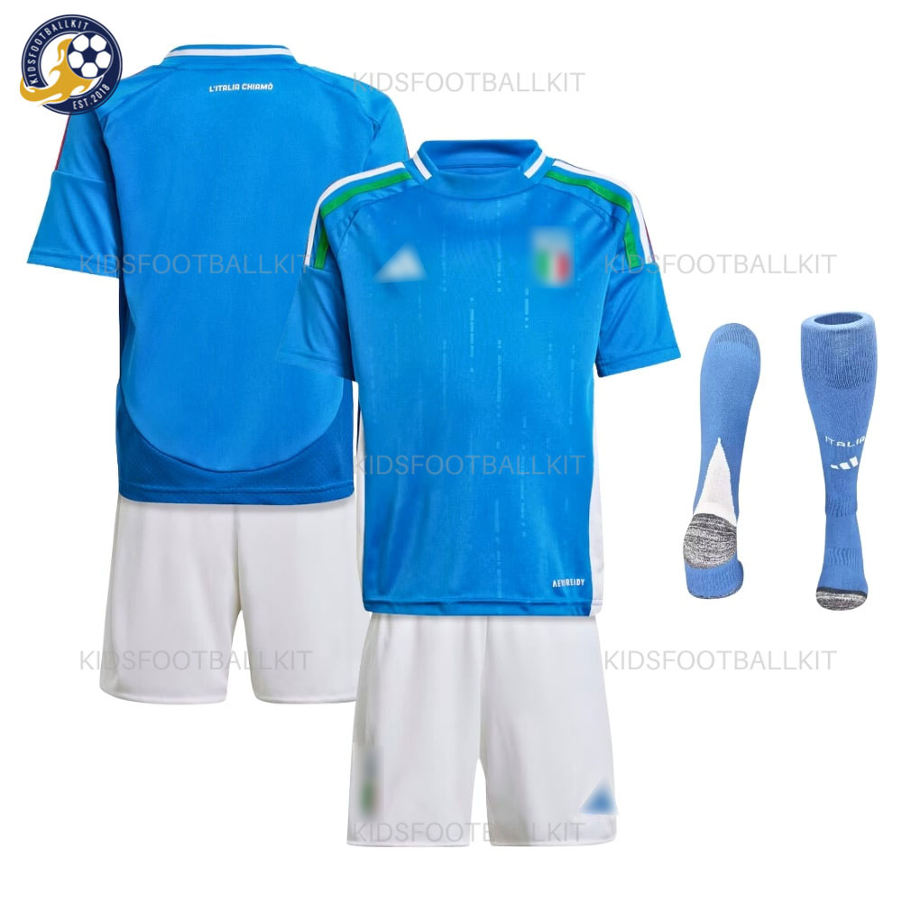 Italy Home Kids Football Kit 2024/25 (With Socks)