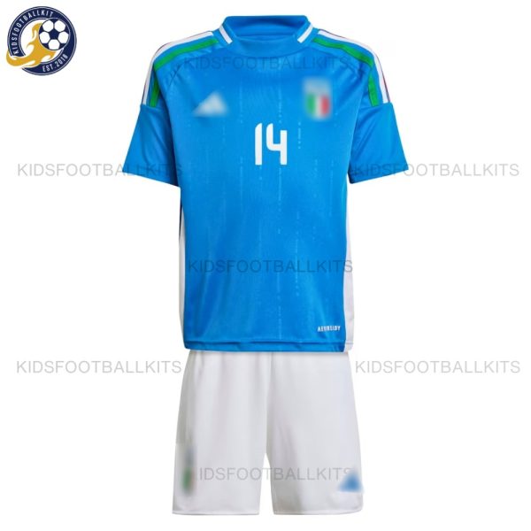 Italy Chiesa 14 Home Kid Football Kit 2024 - No Socks