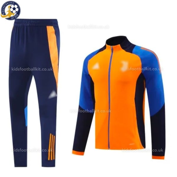 Juventus Men Training Football Tracksuit 24/25 - Orange Navy - Front View