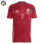 Belgium Home Men Shirt 2024 DE BRUYNE 7 - Front View