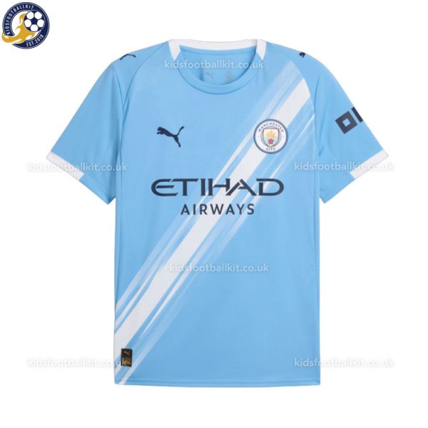 Manchester City Home Kids Football Kit 2025/26 - Front Shirt View