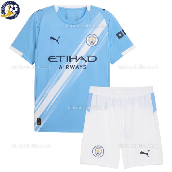 Manchester City Home Kids Football Kit 2025/26 - Front View