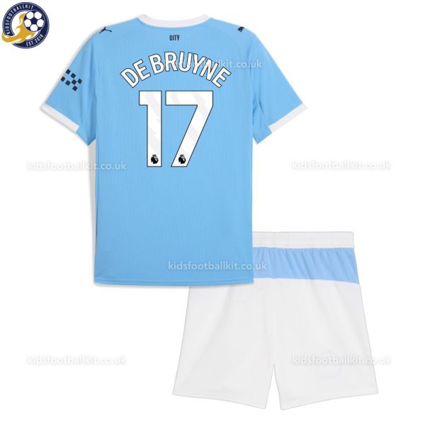 Manchester City DE BRUYNE 17 Home Kids Football Kit 25/26 - Back View