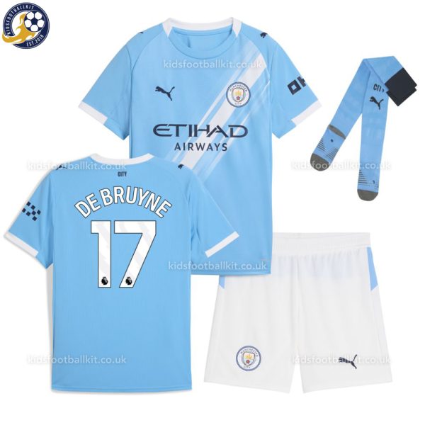 Manchester City DE BRUYNE 17 Home Kids Football Kit 25/26 - Over View