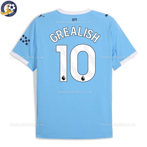 Man City GREALISH 10 Home Men Football Shirt 25/26 - Back View