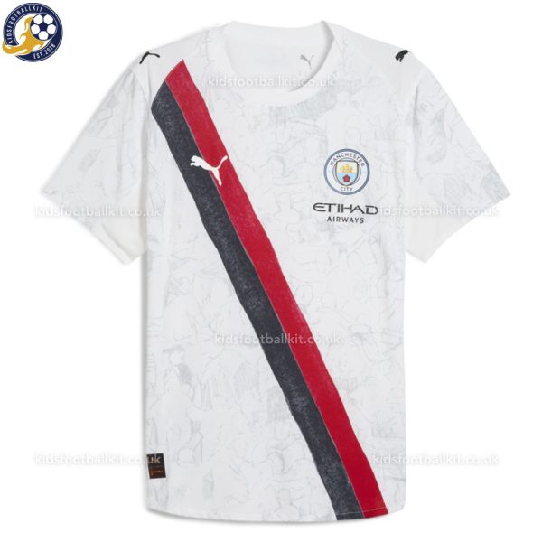 Manchester City White KidSuper Men Football Shirt 25/26 - Front View