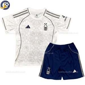 Nottingham Forest Away Kids Football Kit 2025/26 - Front View