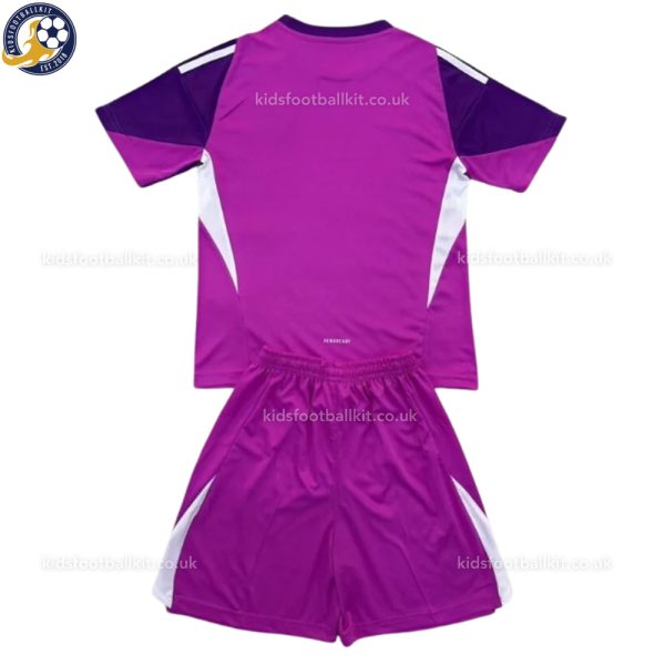 Real Madrid 2025/26 Purple Goalkeeper Kids Football Kit - Back View