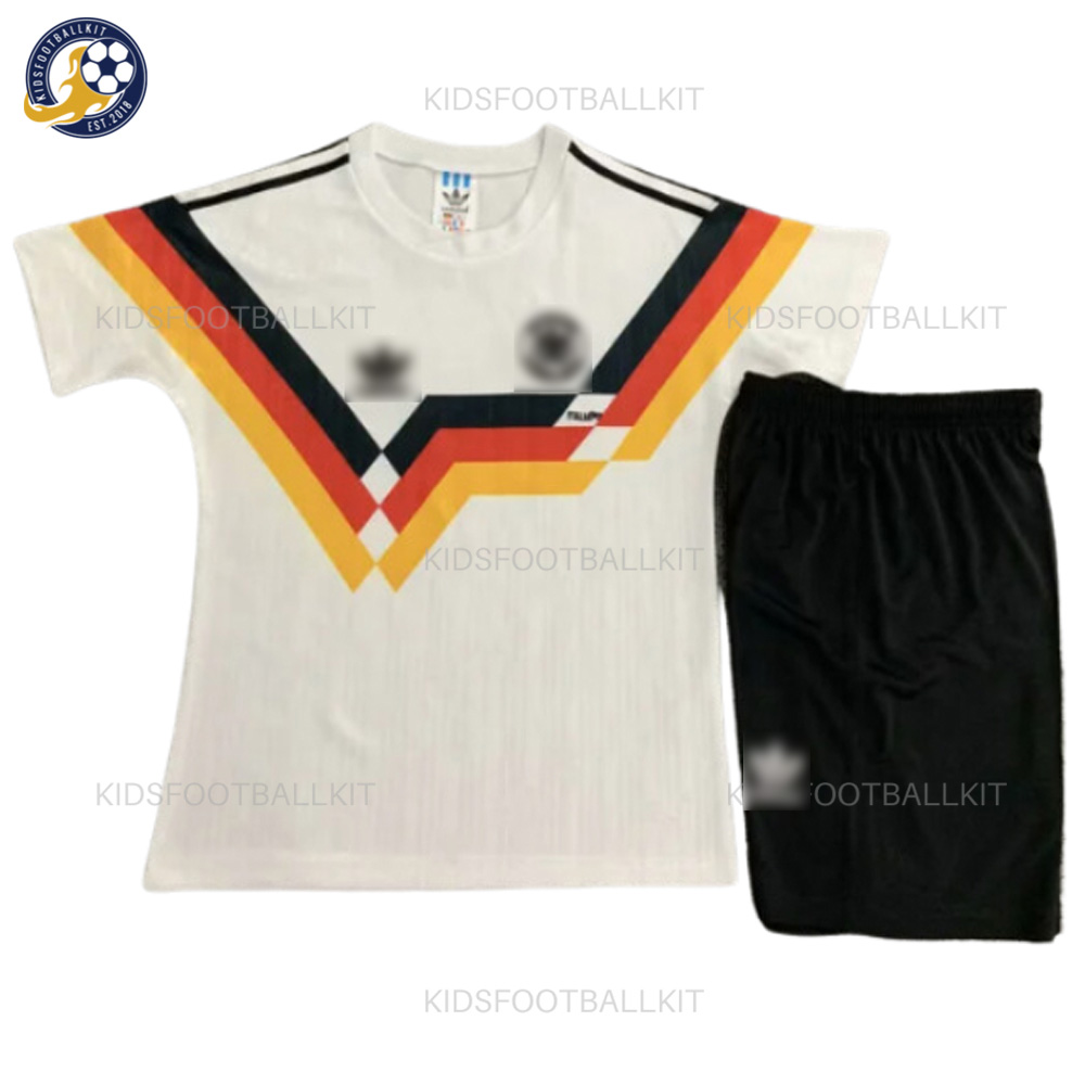 Retro Germany Home White Kids Football Kit 1990 (No Socks)