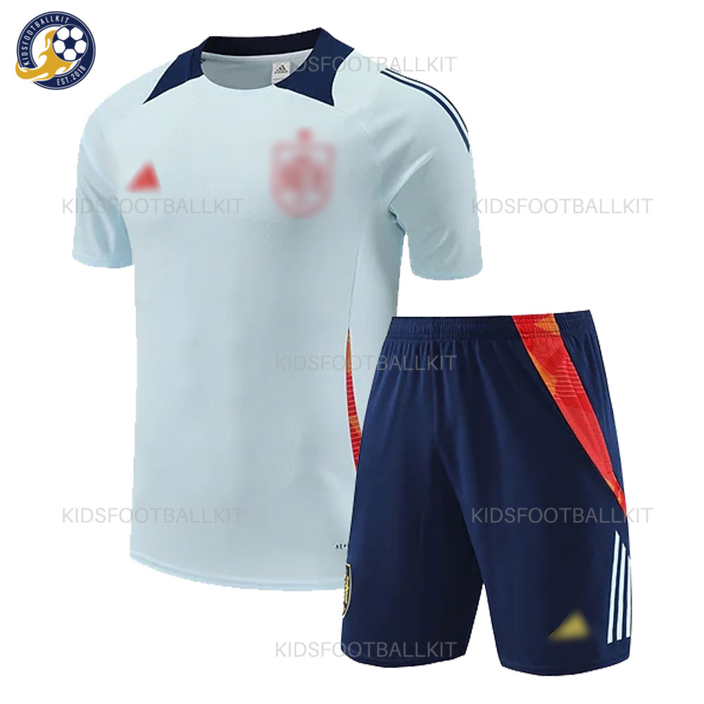 Spain White Training Kids Football Kit 2024 (No Socks)