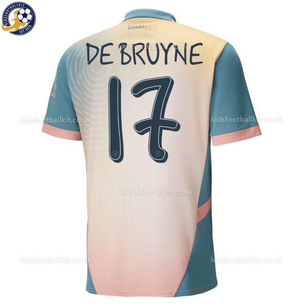 Man City DE BRUYNE 17 'Definitely City' Men Football Shirt 24//25 - Back View