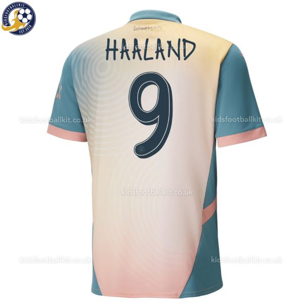 Man City HAALAND 9 'Definitely City' Men Football Shirt 24//25 - Back View