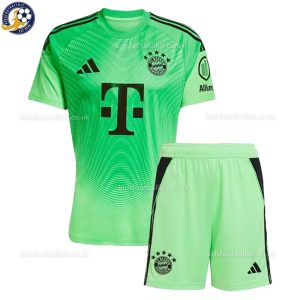 Bayern Munich Green Goalkeeper Kids Football Kit 25/26 - Front View