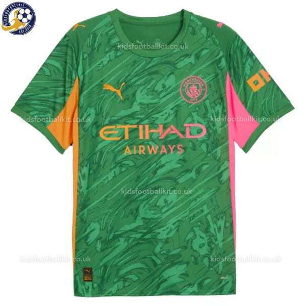 Man City Green Goalkeeper Men Football Shirt 25/26 - Front View