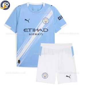 Manchester City Home Kids Football Kit 2025/26 - Front View
