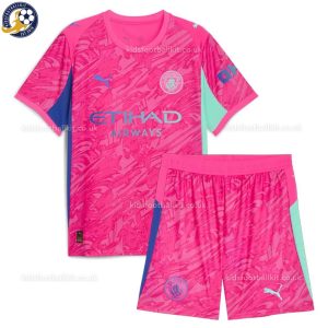 Manchester City 25/26 Pink Goalkeeper Kids Football Kit - Front View