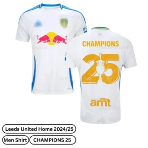 Leeds United Home Men Football Shirt 2024/25 - CHAMPIONS 25 (Over view)-blur