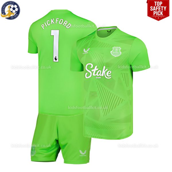 Everton PICKFORD 1 Goalkeeper Kids Football Kit 2024/25 Top Safety Pick