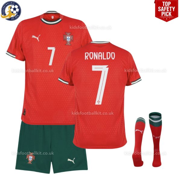 Portugal 25/26 RONALDO 7 Home Kids Football Kit - Overview With Socks9 Top Safety Pick