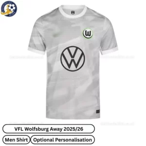 VFL Wolfsburg Away Men Football Shirt 2025/26 - Front View --blur