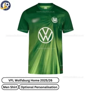 VFL Wolfsburg Home Men Football Shirt 2025/26 - Front View -blur