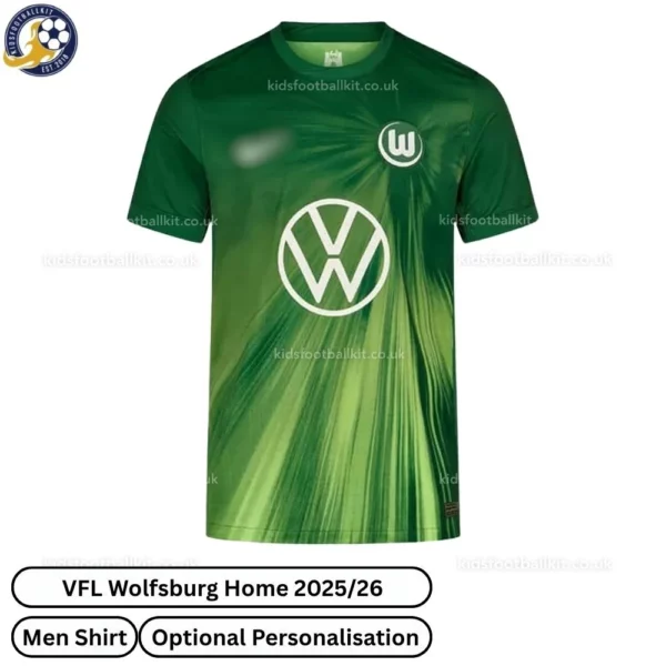 VFL Wolfsburg Home Men Football Shirt 2025/26 - Front View -blur