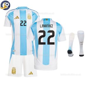 Argentina Martinez 22 Home Kids Football Kit 2024 - Front View