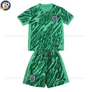 England Green Goalkeeper Kids Kit 2024 - Front View