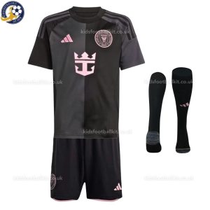 Inter Miami 25/26 Away Kids Football Kit - Front View With Socks