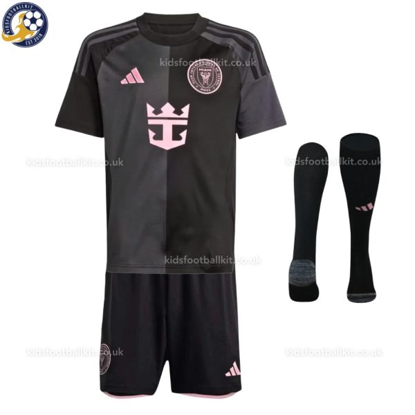 Inter Miami 25/26 Away Kids Football Kit - Front View With Socks