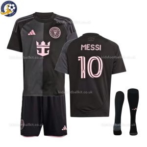 Inter Miami 25/26 MESSI 10 Away Kids Football Kit - Front View With Socks