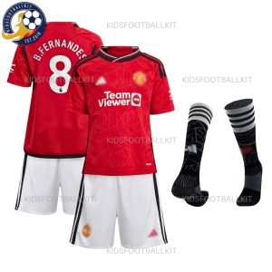 Manchester-United-Fernandes-8-Home-Kids-Football-Kit-23-24