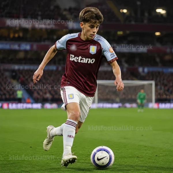 Aston Villa Home Kids Football Kit 202526 (With Socks)