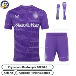 Feyenoord Goalkeeper Kids Football Kit 2025_26 (With Socks) – Purple-frontview-b