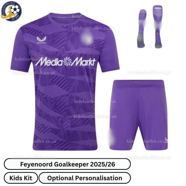 Feyenoord Goalkeeper Kids Football Kit 2025_26 (With Socks) – Purple-frontview-b