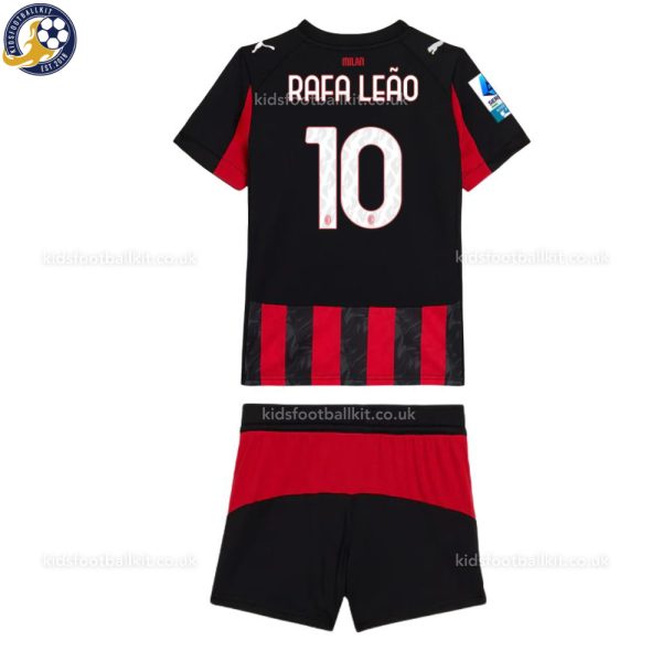 AC Milan 25/26 RAFA LEÃO 10 Home Kids Football Kit - Back View
