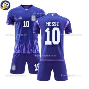 Argentina MESSI 10 Away Kids Football Kit 2022 Printed - Over View