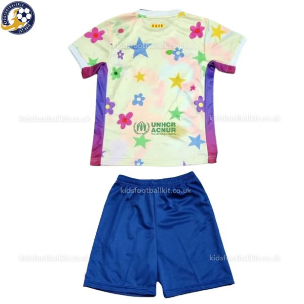Barcelona 25/26 Cherry Blossom Kids Football Kit - Back View