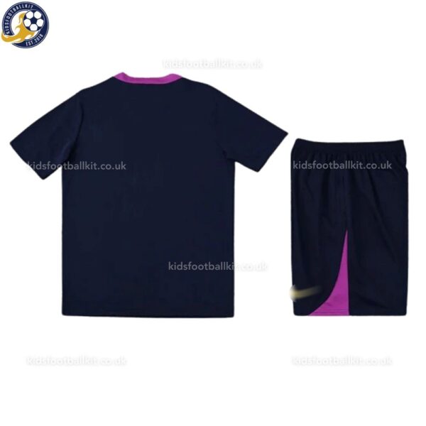 Barcelona Navy Blue Training Kids Football Kit 2025/26 - Back View