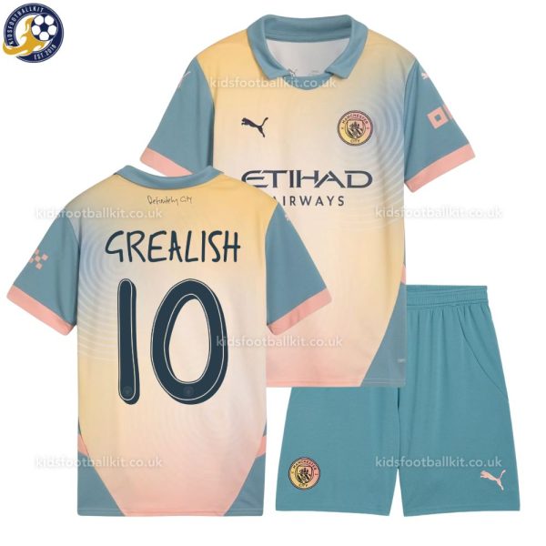 Man City GREALISH 10 ‘Definitely City’ Kids Football Kit 24/25 - Over View