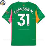 Man City EDERSON M. 31 Green Goalkeeper Men Football Shirt 25/26 - Back View