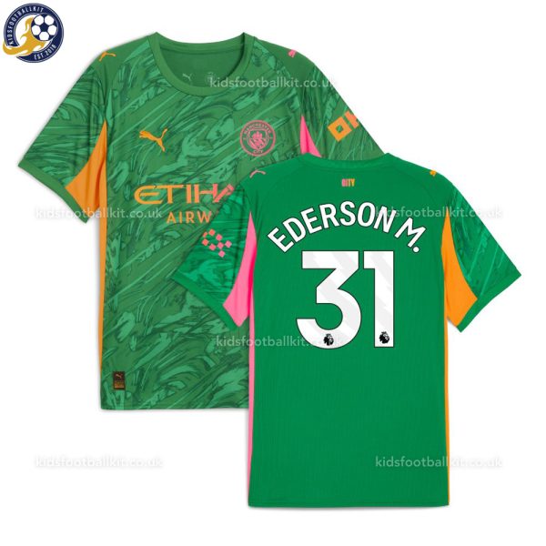 Man City EDERSON M. 31 Green Goalkeeper Men Football Shirt 25/26 - Over View