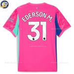 Man City EDERSON M. 31 Pink Goalkeeper Men Football Shirt 25/26 - back view