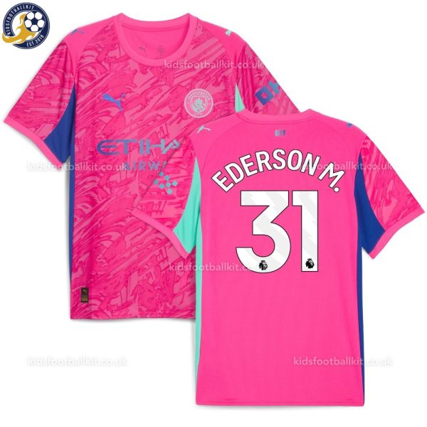 Man City EDERSON M. 31 Pink Goalkeeper Men Football Shirt 25/26 - Over view