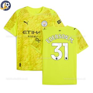 Man City EDERSON M. 31 Yellow Goalkeeper Men Football Shirt 25/26 - Over View