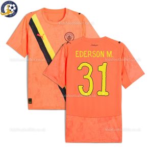 Manchester City EDERSON M. 31 Orange KidSuper Men Football Shirt 25/26 - Over View