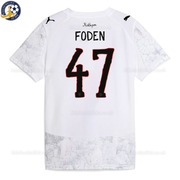 Manchester City FODEN 47 White KidSuper Men Football Shirt 25/26 - Back View
