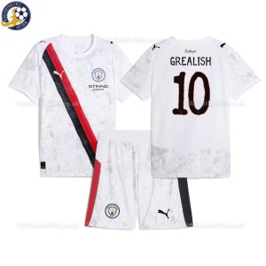 Manchester City 25/26 GREALISH 10 White KidSuper Kids Football Kit - Over View