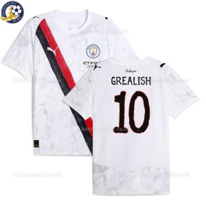 Manchester City GREALISH 10 White KidSuper Men Football Shirt 25/26 - Over View